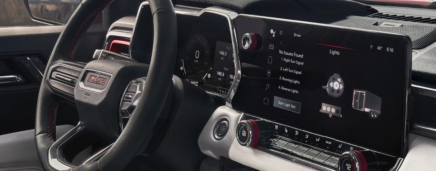 Black dash in a 2023 GMC Canyon AT4X